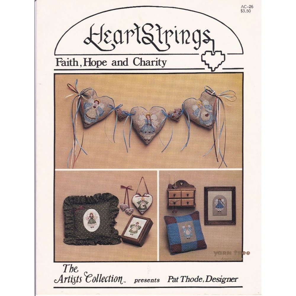 Vintage Cross Stitch Patterns, Heartstrings Faith Hope and Charity Christmas